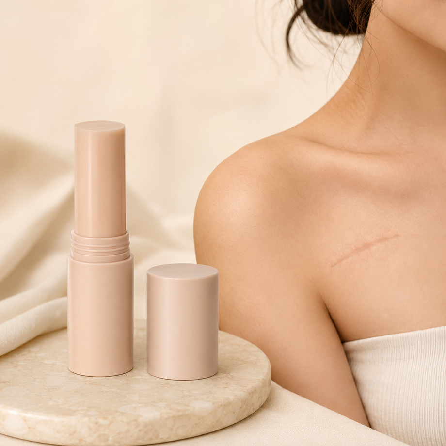 Scar stick applied to skin
